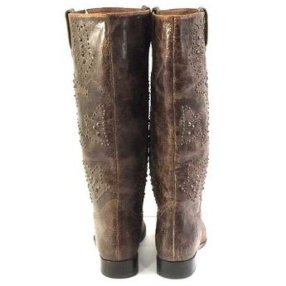 frye & co Distressed Leather Phoenix Studded Boots - Picture 6 of 10